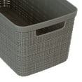 thumbnail image 5 of Curver Jute Narrow Gray Plastic Decorative Storage Basket, 13.6 in x 6.7 in x 5.7 in, 5 of 7