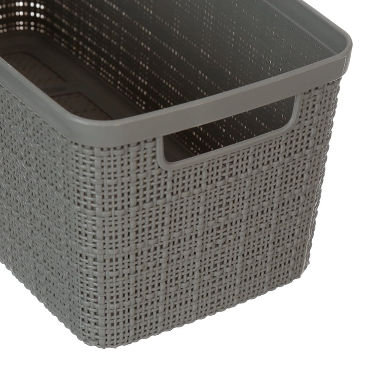 Curver Jute Narrow Storage Baskets, Gray, 4-Pack photo 6