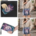 thumbnail image 3 of ZUXONGSY Wolf Moon Galaxy Print Women's PU Leather Crossbody Bag & Wallet Set - Multifunctional Multi-Pocket Adjustable Strap Lightweight Hobo Purse for Travel, 3 of 5