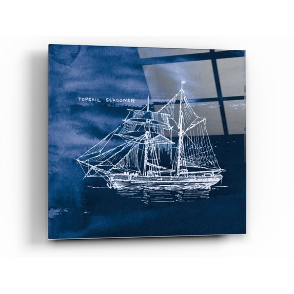Epic Art 'Sailing Ships V' by Wild Apple Portfolio, Acrylic Glass Wall Art, 36"x36"