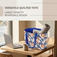 thumbnail image 6 of Pzuqiu Tropical Leaf Print Large Capacity Quilted Tote Bags for Women, Reversible Versatile Blue Puffer Shoulder Handbags for Work Travel Shopping College Everyday Use, 6 of 7