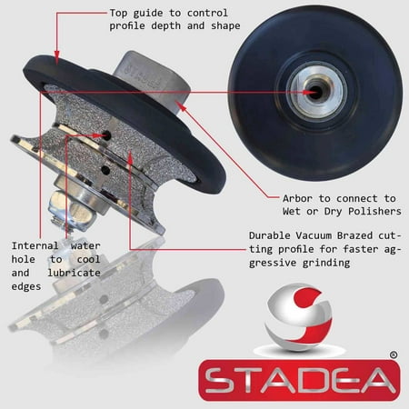 STADEA Diamond Profile Wheel / Profile Grinding Wheel Full Bullnose 20 MM 3/4