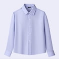thumbnail image 4 of Bobifish Little Boys Button Down Shirts Long Sleeve Solid Tone Design Basic Shirts Back To School Versatile Wear Tops, 4 of 4
