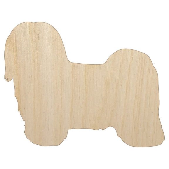 Havanese Dog Solid Wood Shape Unfinished Piece Cutout Craft DIY Projects - 4.70 Inch Size - 1/8 Inch Thick