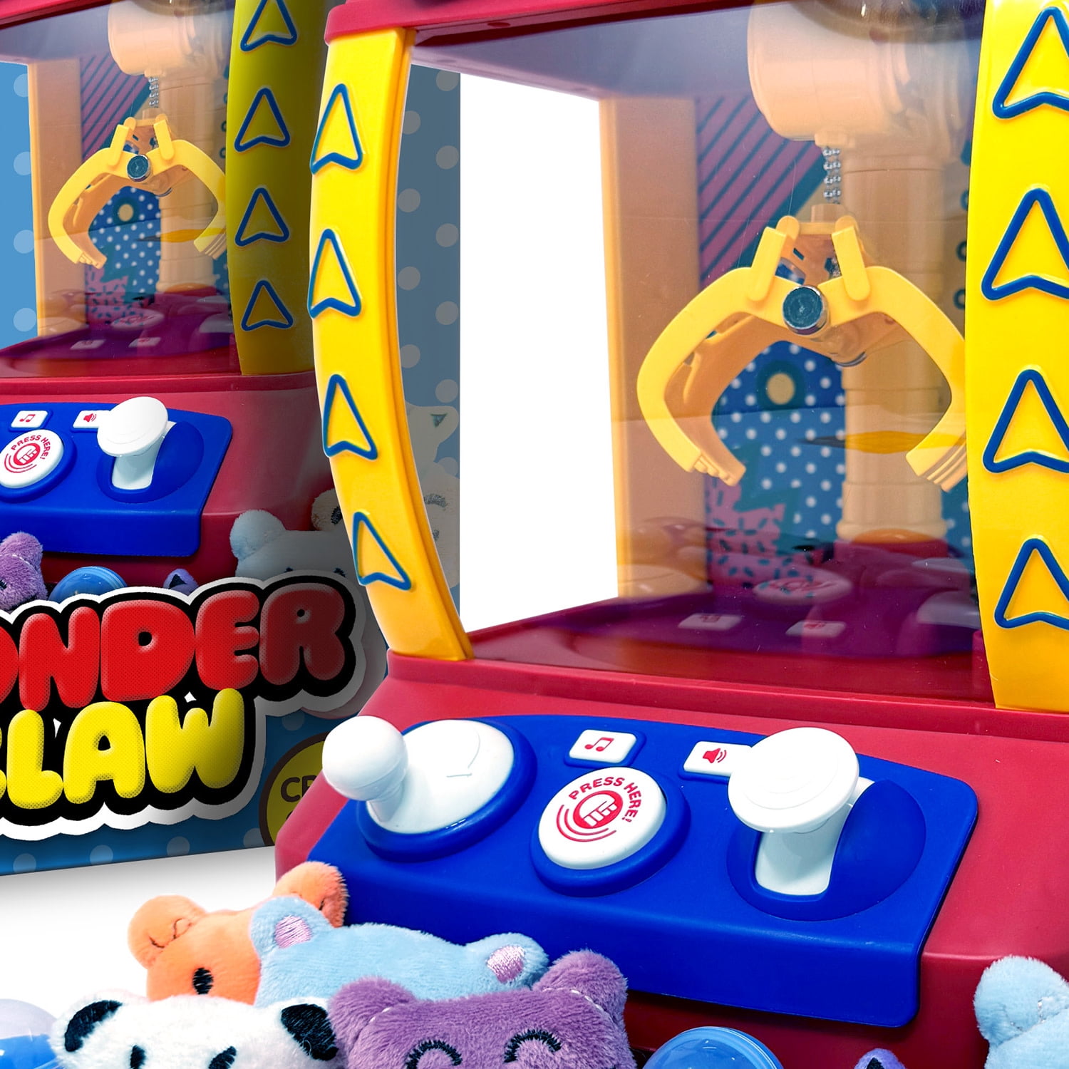 Thin Air Games: Wonder Claw Crane Machine Game - Sounds Arcade Style Game, Motorized Claw Toy Grabber, 9 Balls, Stuffed Animal Prizes, Family-Kids 3+