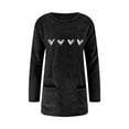 thumbnail image 3 of FAIWAD Fleece Long Sleeve Top with Pockets Plus Size Fuzzy Round Neck Pullover Tops Warm Comfy Lounge Print Top, 3 of 4