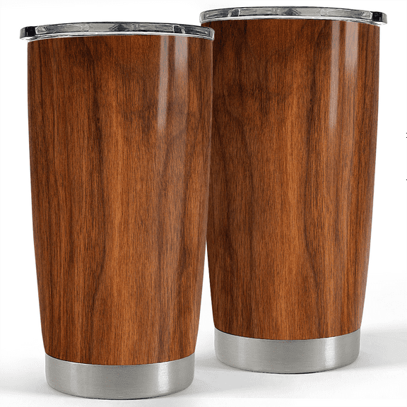 SANDJEST 20oz Tumbler Stainless Steel - Wood Drawings Double Wall Vacuum Insulated Tumblers Coffee Travel Mug Cup with Lid Gifts for Men Women