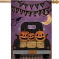 thumbnail image 2 of Halloween Truck House Flag Jack o''Lanterns Primitive 28" x 40", 2 of 2