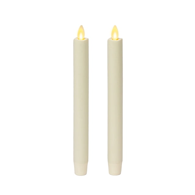 Vela sin llama Luminara, juego de 2 velas LED cónicas con forma de llama móvil