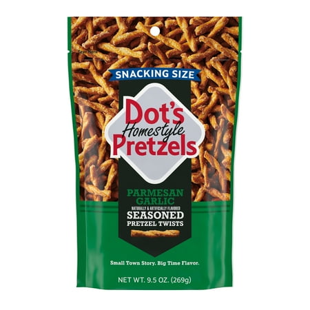Dot's Homestyle Pretzels Parmesan Garlic Seasoned Pretzel Twists, 9.5 oz Bag