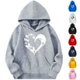 thumbnail image 2 of MKOSPLRT Boys' Love Graphic Hoodies 4-14Y Long Sleeve Fall Pullover Tops Cute Sweatshirts Kids Loose Fit Hoodies with Pocket, 2 of 5
