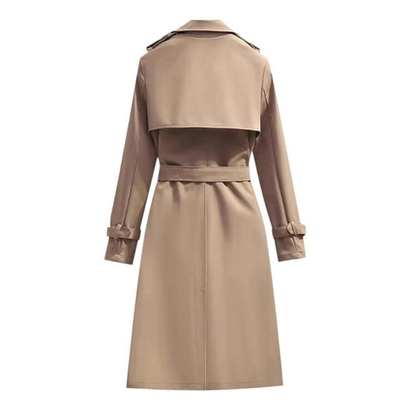 Women's Trench Coats Elegant Double Breasted Classic Notch Lapel Overcoat With Belt Oversize Windproof Overcoat