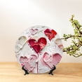 thumbnail image 6 of Picia Textured Heart Abstract Art Pattern Bone China Decorative Plate – Wall Decor with Stand and Adhesive, Elegant Ornament for Living Room, Office, or Entryway-8in, 6 of 6