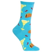 Hot Sox Womens Margaritas and Tacos Crew Socks, Womens Shoe Size 4-10.5, Aqua
