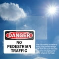 thumbnail image 6 of (2 Pack) No Pedestrian Traffic OSHA Danger Sign 10 Inch X 7 Inch Vinyl Label Decal Sticker Weather Resistant, UV Protected for Workplace, Business, and Construction Site, Made in the, 6 of 7