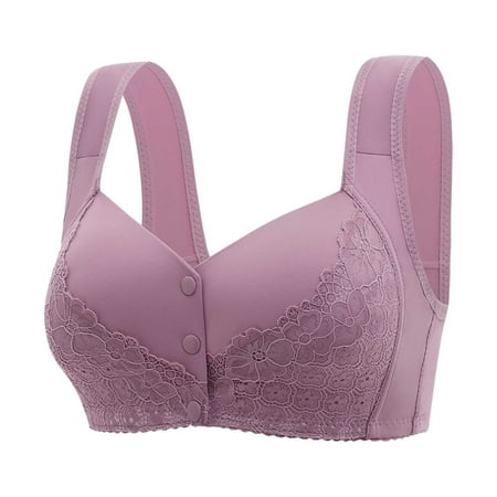 Ramiter Lingerie for Women Shockproof Bras Running Woman Dry Quick Underwear Size Fitness Large with String 50 Purple