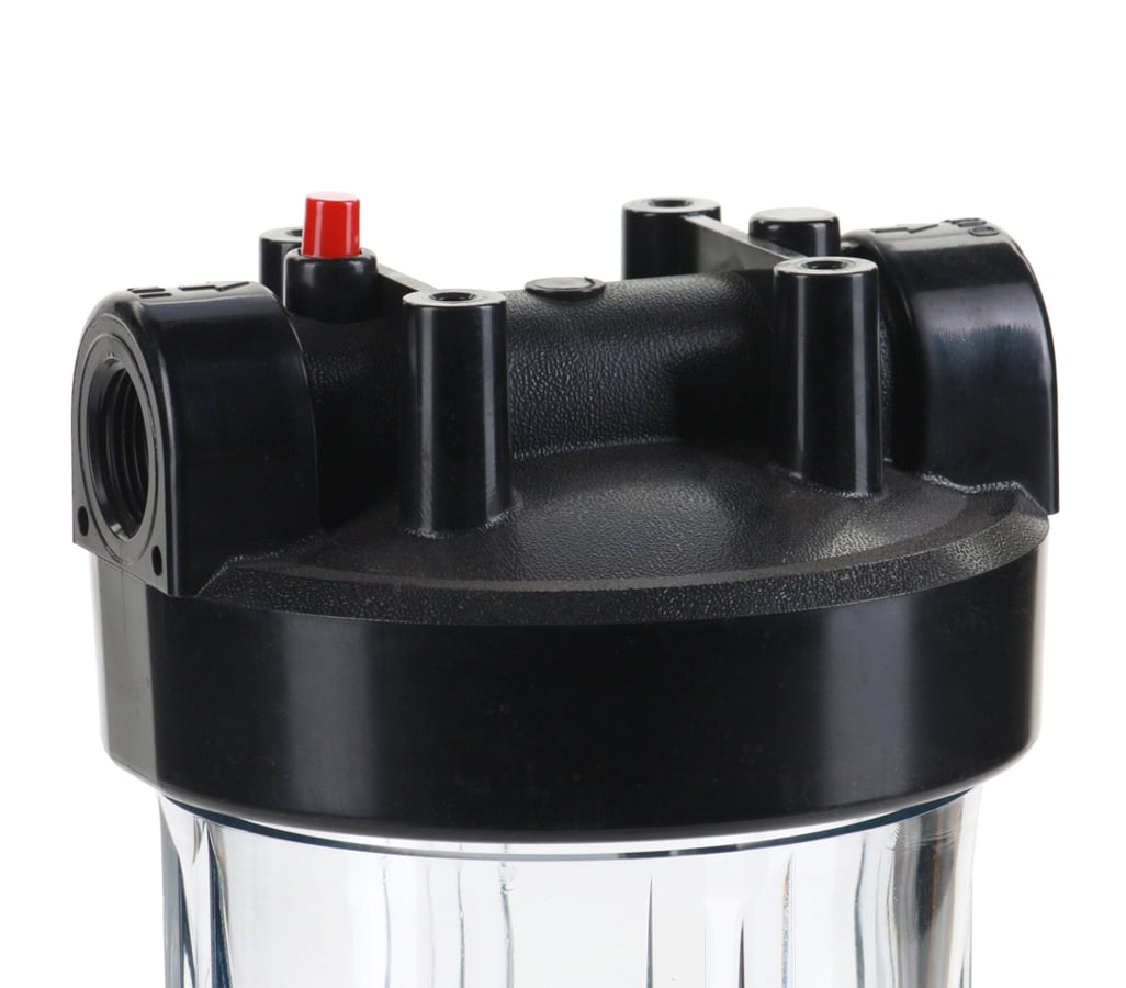 Hydronix HF45-10CLBK10PR Water Filter Housing 10" Big Blue Size - 1" Ports, Clear Body w/ PR