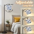 thumbnail image 3 of Arc Floor Lamp with Adjustable Lampshade Vintage Nautical Sailing Ships Coastal Scenes Blue White Standing Lamp 3 Color Temperatures Dimmable Tall Pole Lamp with Foot Switch for Bedroom, 3 of 8