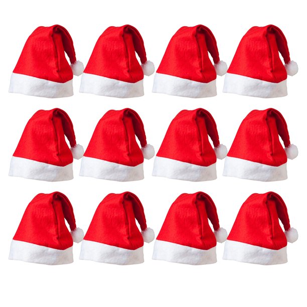 Sombrero De Papá Noel, Paquete De 12, Sombrero De Papá Noel Relleno, Disfraz De Navidad Para Adultos, Artículos Para Fiestas Navideñas