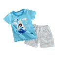 thumbnail image 2 of Ropa de niños Conjuntos de algodón Camiseta de manga corta y pantalones cortos Pantalones Estilo1 80-90cm perfke Tops Conjuntos de pantalones de camiseta, 2 of 9