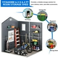 thumbnail image 4 of Dextrus 6.3x6.2ft Outdoor Resin Storage Shed with Windows,Vents,and Secure Doors,All-Weather Plastic Storage Unit for Poolside,Lawn,Backyard,and Patio, 4 of 5