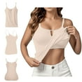 thumbnail image 2 of Weikingp Sleeveless Tops For Women Womens Casual Tops Camisole With Built In Bra Tank Tops For Women Spaghetti Strap Polyester Tank Tops For Women Beige L, 2 of 8