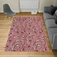 thumbnail image 2 of East Turkish Area Rug, Modern Autumn Season Wavy Holiday Festival Celebration Oriental Art Print, Soft Carpet for Living Room Decor with Distressed Look, 6.6' X 9.6', Maroon Rose, by Ambesonne, 2 of 4