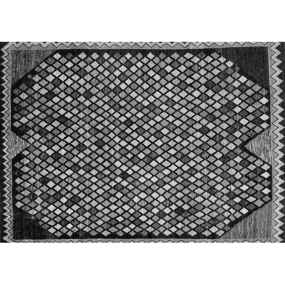 Ahgly Company Indoor Rectangle Abstract Gray Modern Area Rugs, 2' x 5'