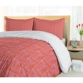 thumbnail image 5 of Ambesonne Abstract Duvet Cover Set, Surreal Tartan, 2-Calking, Fuchsia Dark Coral, 5 of 7