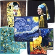 EXTRA LARGE [5 Pack] World Best Classic Art Collection - Microfiber Cleaning Cloths (Best for Camera Lens, Glasses, Screens, and all Lens.)