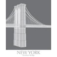 thumbnail image 2 of Fab Funky  26x32 Black Ornate Wood Framed with Double Matting Museum Art Print Titled - New York Brooklyn Bridge Monochrome, 2 of 4