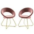 thumbnail image 2 of Modway Nouvelle Performance Velvet Dining Chair Set of 2 in Gold Dusty Rose, 2 of 8