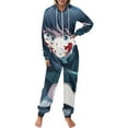 thumbnail image 2 of Demon Slayer Muichiro Tokito Women Men Pajamas Zipper Onesie Jumpsuit Hooded One Piece Sleepwear, 2 of 8