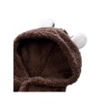 thumbnail image 3 of Infant Baby Girl Boy Fall Winter Outfits Bear Ears Hooded Romper Jumpsuit Bodysuit Warm Fleece Clothes Toddle lothing Fleece Clothing 0-12 M, 3 of 7