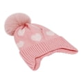 thumbnail image 3 of CPNG Knitted Baby Hat Winter Warm Boys Girls Colorful Pattern Pom Pom Ski Cap Beanie with Ear Flaps Fleece Lining Toddler Kids Hats with Pompom, 3 of 6