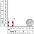 thumbnail image 6 of Gem Stone King 18K Rose Gold Plated Silver Red Ruby and White Lab Grown Diamond Drop Dangle Earrings for Women | 1.60 Cttw | Gemstone July Birthstone | Round 5MM, 6 of 6