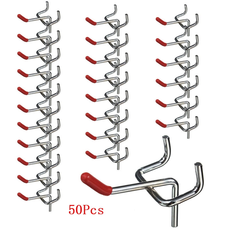 25Pack 1.96"/50mm Peg Board Hook Organizers Set Pegboard/Shelf