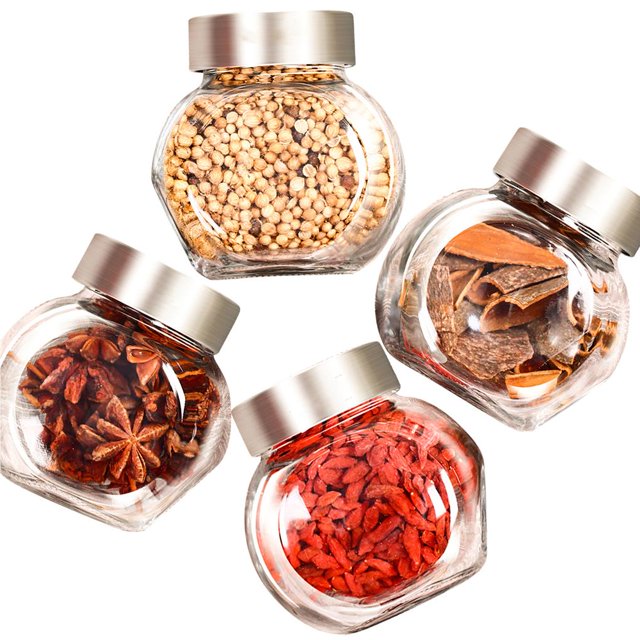 Frasco De Almacenamiento De Acero Inoxidable + Vidrio Juego De Frascos De 4 Piezas Frasco Sellado Transparente Frasco De Contenedor De 200 Ml Contenedor De Alimentos Conjunto De Recipiente Universal matsuzay HA020569-00