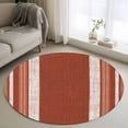 thumbnail image 2 of Vintage Rust Red Striped Round Rug 3ft Washable Circle Entryway Rugs Non Slip Farmhouse Modern Stripes Boho Area Rug Indoor Floor Carpet for Bedroom Kitchen Living Room Office Dining Room Nursery, 2 of 9