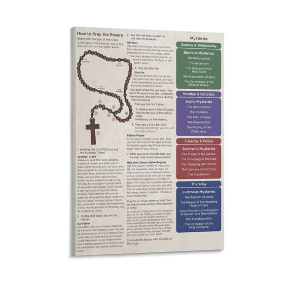 The Rosary Poster Canvas Painting Wall Art Poster for Bedroom Living Room Decor