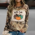 thumbnail image 2 of Odeerbi Halloween Vintage Pumpkin Sweatshirt for Women Retro Crewneck Sweatshirts 2024 Long Sleeve Printed Tops Brown, 2 of 4