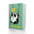 thumbnail image 2 of Kawaii Panda Swing 5th Birthday Greetings Card Plus Envelope Blank inside, 2 of 3