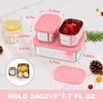 thumbnail image 6 of Vesteel Stainless Steel Lunch Container Set, Leak Proof Bento Box with Silicone Lids, Portable Metal Lunch Box for School and Daycare(25OZ + 8OZ*2), Pink, 6 of 9