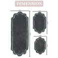 thumbnail image 2 of Home Weavers Allure Collection 100% Cotton Non-Slip Bathroom Rug Set Machine Washable Bathroom Rug-17"x24", Bath Rug- 21"x34", Runner- 21"x54", Dark Gray Color 3 Piece Bath rug set, 2 of 5
