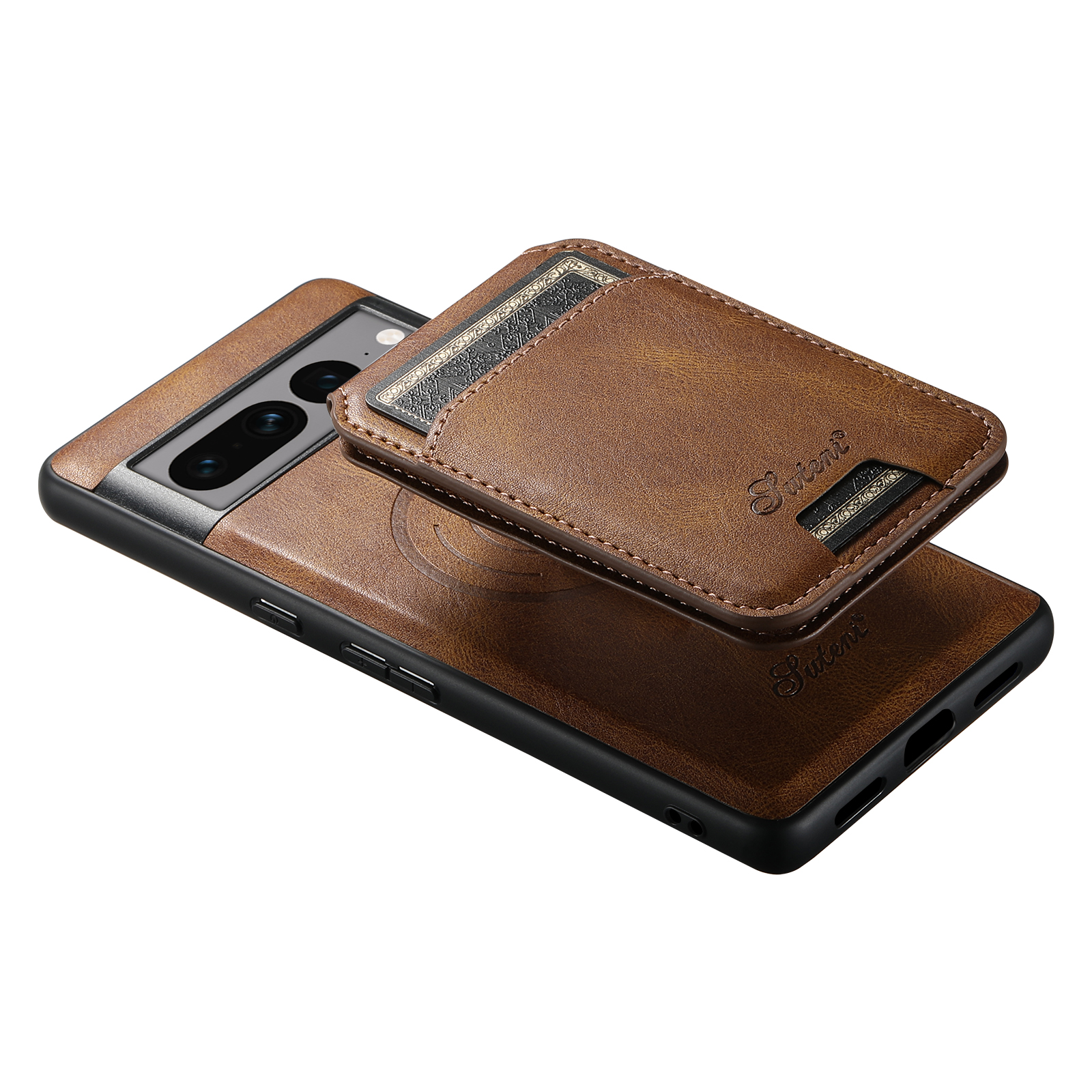 Custodia A Libro Con Magnetica Per Google Pixel 7 Pro - Cover In Pelle PU Con Morbido TPU, Slot Per Carte E Supporto - Kingdee - Nero