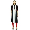 thumbnail image 3 of Phagun Tunique en Coton pour Femmes, Kurta Droite Décontractée d'Été avec Col Chinois, 3 of 8