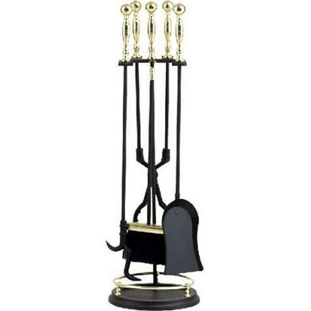 

Dagan 3456 Fireplace Tool Set Polished Brass & Black - 5 Piece