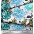 thumbnail image 3 of Soimoi Polyester Crepe Fabric Parrot,Pomegranate & Rose Flower Fabric Prints by Yard 52 Inch Wide, 3 of 3