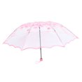 thumbnail image 3 of UPGRATOR Clear Wedding Umbrellas Pink Plastic 1Set Sun Protection Sunny Weather Friends, 3 of 5
