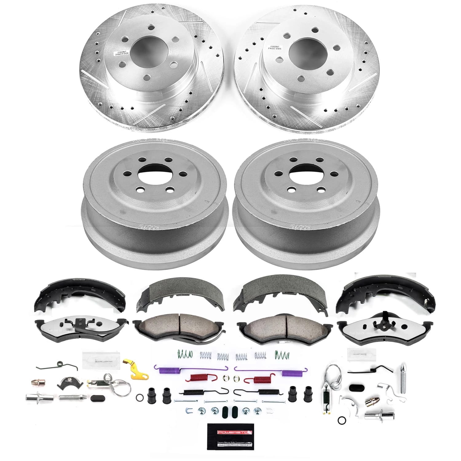 PowerStop Front and Rear Z36 Truck & Tow Brake Pad Rotor Drum and Shoe Kit Fits: DODGE Select Models K15540DK-36